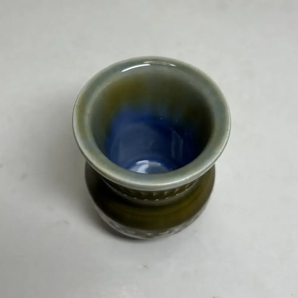 Wade Irish Porcelain Toothpick Holder, Shot Glass, Green Blue Clovers Ireland